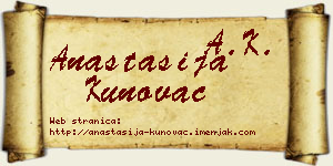 Anastasija Kunovac vizit kartica
